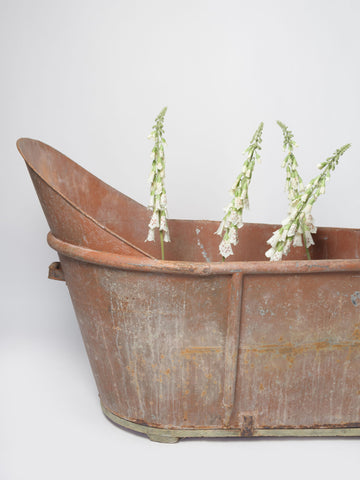 Antique 19th Century French Napoleon IIII Painted Zinc Bath Tub