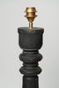 Beautiful black balustrade table lamps with natural linen shades