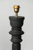 Beautiful black balustrade table lamps with natural linen shades