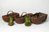 Vintage French woven foraging baskets