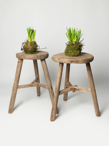 Antique Chinese rustic milking stools, circa 1900
