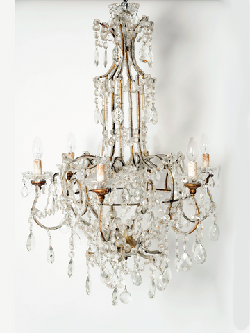 Amazing Antique Italian Crystal Chandelier