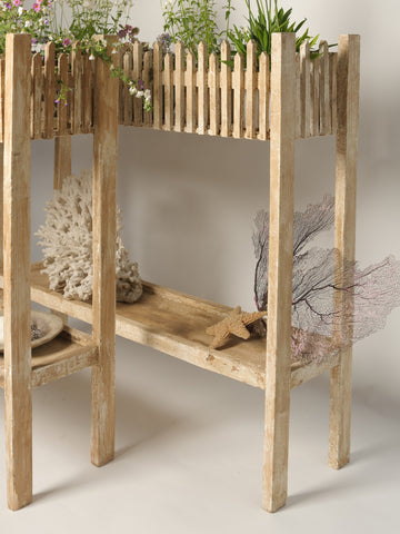 Pair Antique French Wooden Etagere Planters