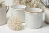 Antique Italian White Glazed Confit Pots from Naples