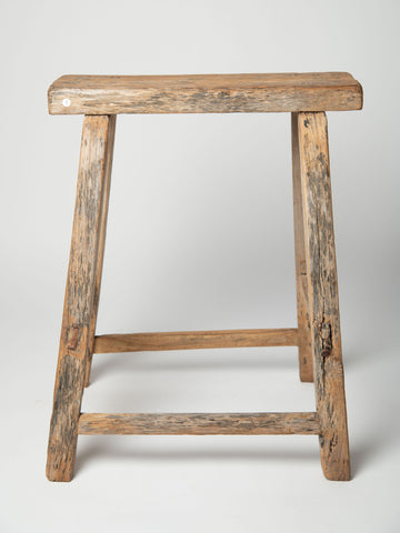 Antique Rustic Elm Stool Number 1