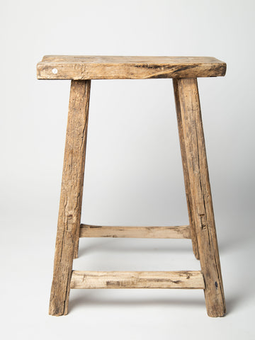 Antique Rustic Elm Stool Number 2