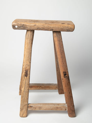 Antique Rustic Elm Stool Number 4