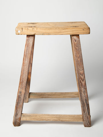Antique Rustic Elm Stool Number 5