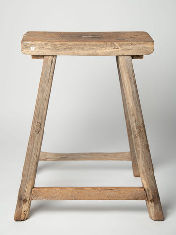 Antique Rustic Elm Stool Number 8