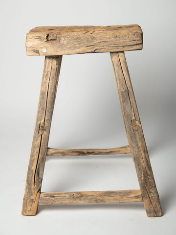 Antique Rustic Elm Stool Number 10