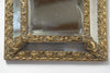 Antique French Brass Repousse Cushion Mirror