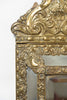 Antique French Brass Repousse Cushion Mirror