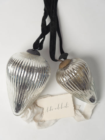 Antique French Mercury Glass Teardrop Ornaments