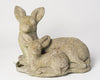 Vintage Reconstituted Stone Deer and Fawn Statues
