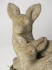 Vintage Reconstituted Stone Deer and Fawn Statues