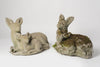 Vintage Reconstituted Stone Deer and Fawn Statues