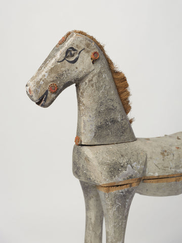 Antique French Toy Horse fragment with original paint