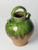 Vintage French Green glaze Olive Oil Jug/Pot