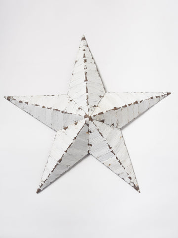Amish Tin Barn star, painted white