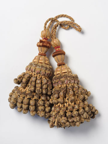 Antique 19th Century chenille Pom Pom tassels