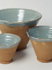Beautiful Hungarian part glazed terracotta bowls