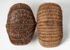 Collection Vintage French handwoven walnut baskets