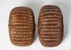 Collection Vintage French handwoven walnut baskets