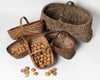 Collection Vintage French handwoven walnut baskets