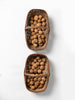 Collection Vintage French handwoven walnut baskets