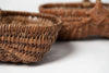 Collection Vintage French handwoven walnut baskets