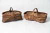 Collection Vintage French handwoven walnut baskets