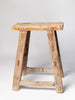 Rustic antique elm wooden stool