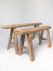 Rustic antique chinese elm wood pig benches