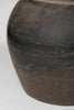 Beautiful black grey/beige pottery jar lamp with natural linen shade