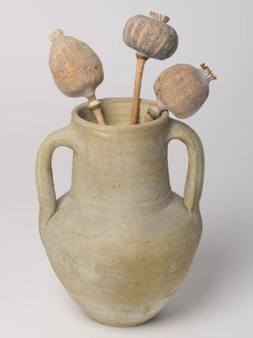 Vintage French Stoneware vase with handles