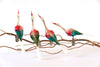 Vintage German Mercury Glass Clip on Bird Decorations
