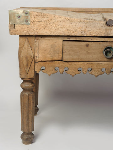 Antique French 19th Century Butchers Block Table