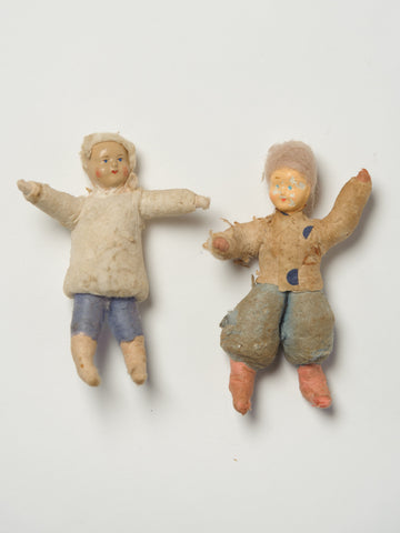 Antique German Cotton Spun Christmas Ornament/Figures