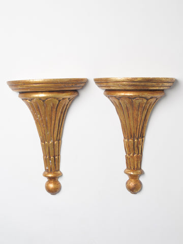 PAIR MID CENTURY ITALIAN FLORENTINE WALL CORBELS