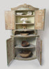 Amazing Antique 19th Century Swedish Corner Cupboard, Dry Scraped
