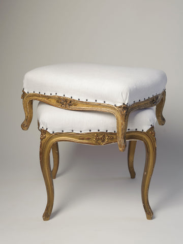 Two Antique 19th Century French Louis XVI Stool/Footstools