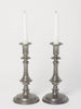 Antique Pewter push up Candlesticks