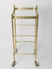 Mid Century Brass and Glass drinks trolley, small size