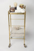 Mid Century Brass and Glass drinks trolley, small size