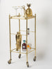 Mid Century Brass and Glass drinks trolley, small size