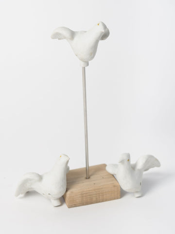 Antique French Bisque porcelain doves