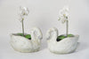 Pair Vintage French Swan Planters, circa 1950