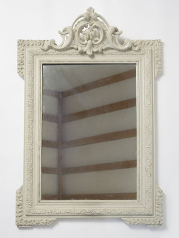 Antique French painted crested mirror, circa 1850