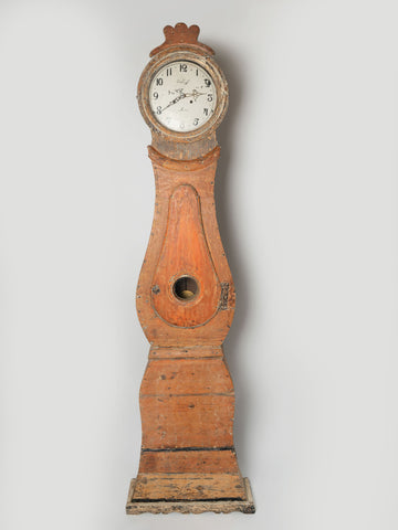 Antique 18th Century Swedish Mora Clock, dryscraped
