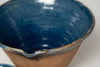 Hungarian terracotta nesting bowls with pouring spouts with blue glaze
